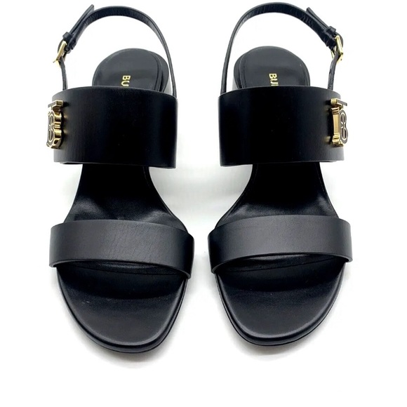 Burberry Virginia Leather Monogram Slingback Sandals - Picture 1 of 7